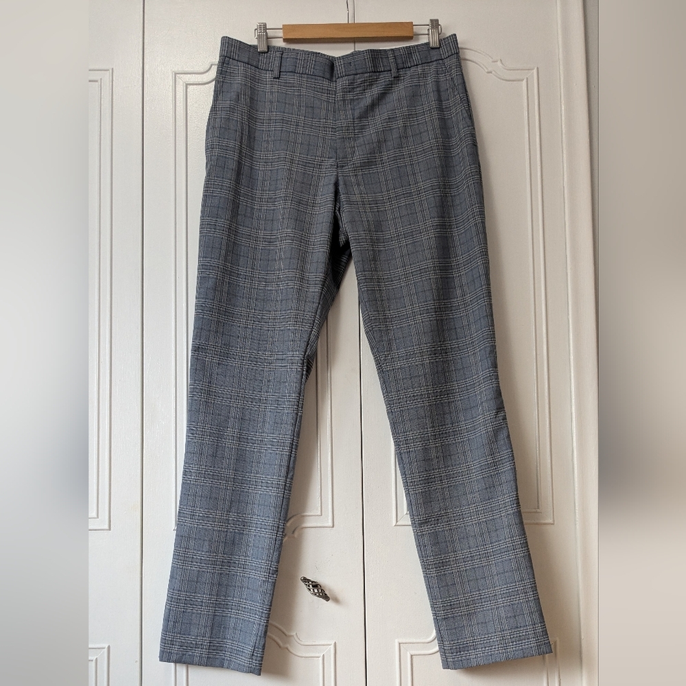 Tommy Hilfiger mens Blue Plaid Dress Pants Size 34Wx32L